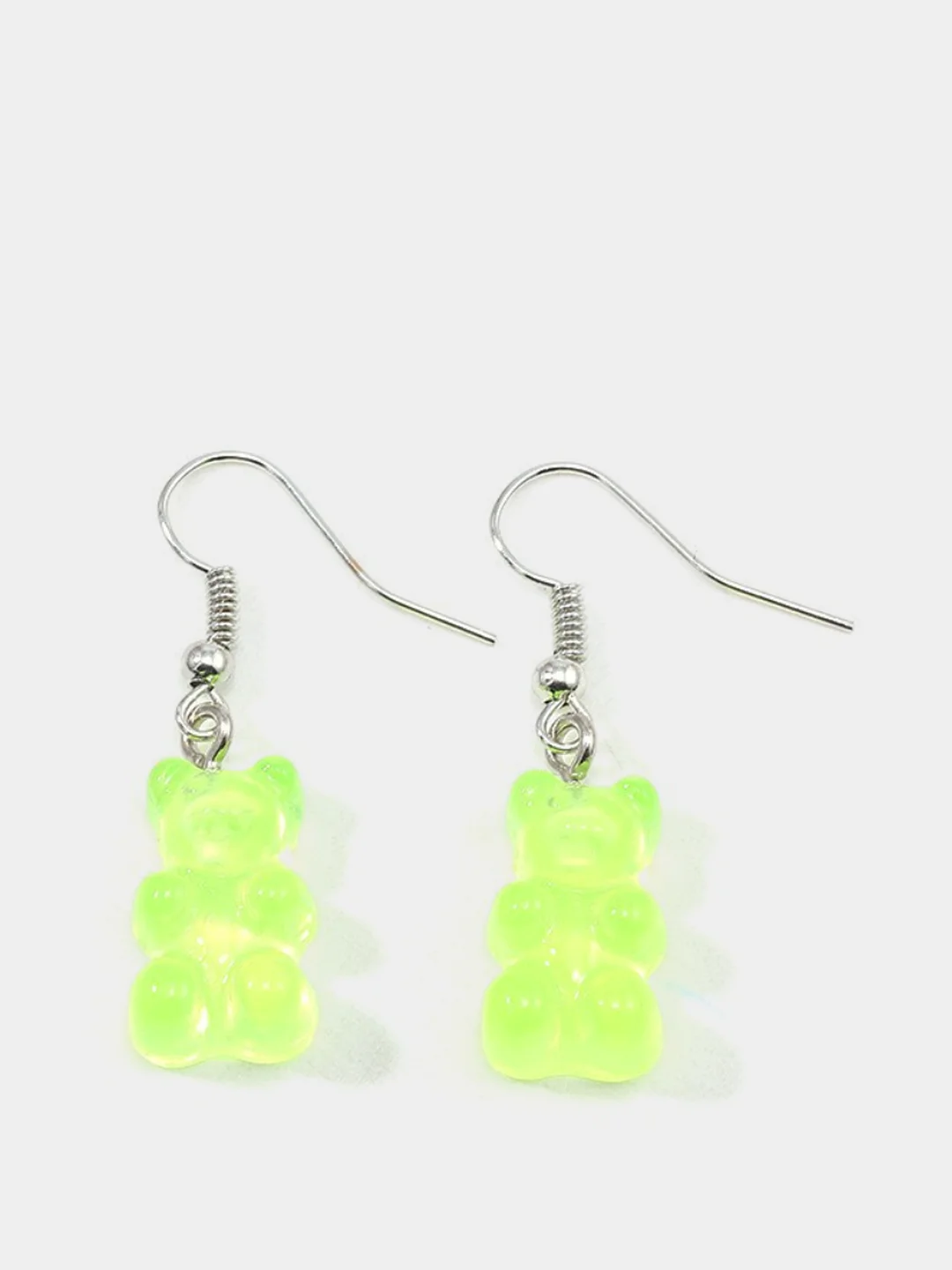 Лайм серьги в форме мармеладных мишек - "Jelly Bear", 3.8 см