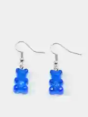 Синий серьги в форме мармеладных мишек - "Jelly Bear", 3.8 см
