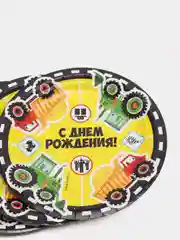 Тарелка бумажная «С Днём Рождения», грузовые авто и трактор, 18 см, в наборе 10 шт