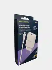 Белый сетевое зарядное устройство (СЗУ) BOROFONE BN1 Innovative с кабелем для Type-C / Lightning