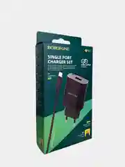 Черный сетевое зарядное устройство (СЗУ) BOROFONE BN1 Innovative с кабелем для Type-C / Lightning