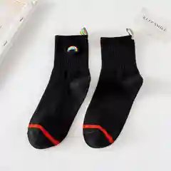 Черный носки женские с радугой