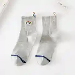 Серый носки женские с радугой