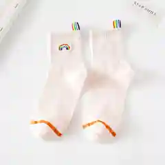 Розовый носки женские с радугой