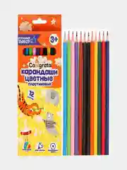 Цветные карандаши Calligrata заточенные, пластиковые, 12 цветов