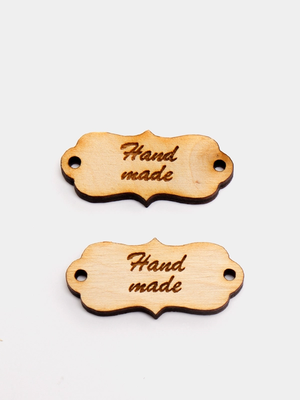 Бирка HandMade, набор 2шт.,33х15мм.,дерево