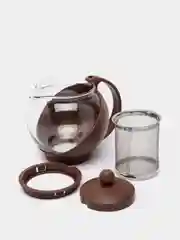 Коричневый чайник заварочный 0.5 л с металлическим ситечком