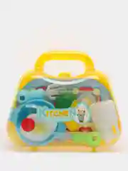 Алый игровой кухонный набор в чемодане, для малышей