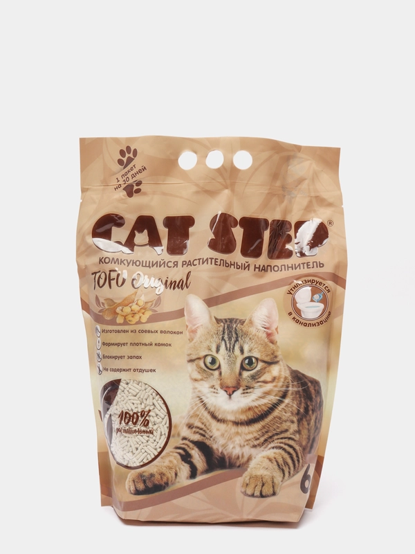 6 л, Cat Step Tofu original соевый комкующийся наполнитель