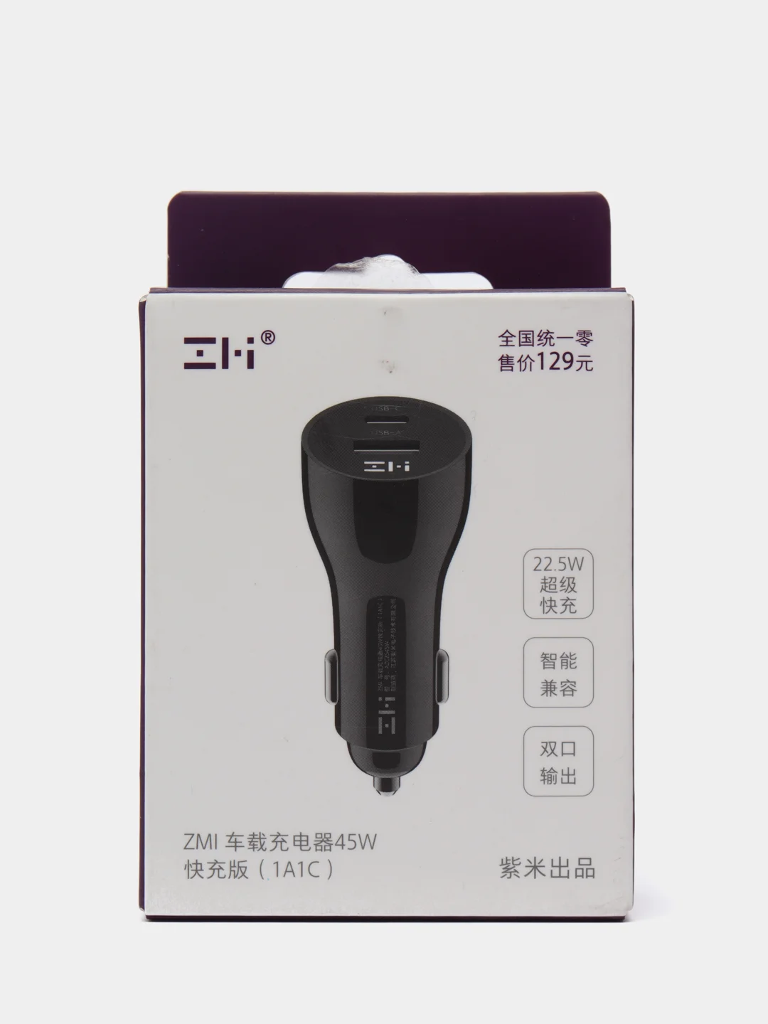 Автомобильный блок питания Xiaomi ZMI Metal Car Charger Dual Port USB/Type-C AP72 Black