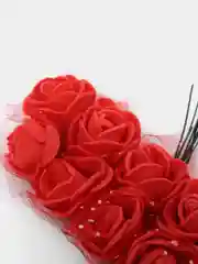 Красный розы из фоамирана на проволоке 12 шт