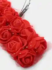 Красный розы из фоамирана на проволоке 12 шт