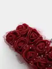 Бордовый розы из фоамирана на проволоке 12 шт