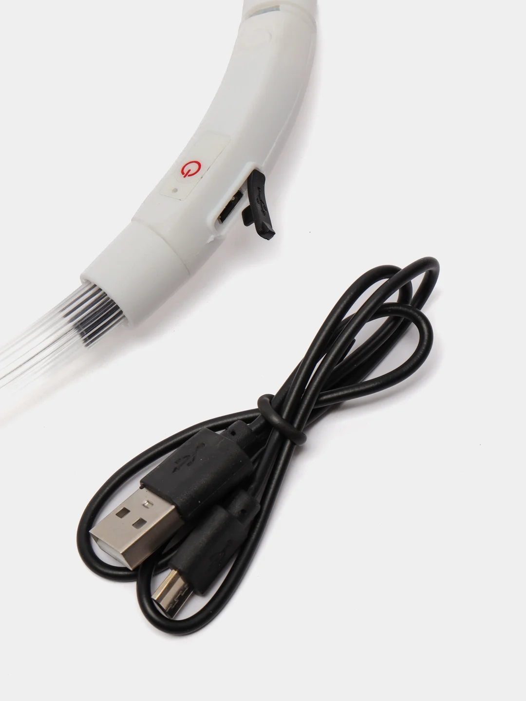 Лавандовый светящийся LED ошейник силиконовый для собак, на USB зарядке