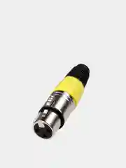 Желтый акустический разъём XLR, 3-х контактный (мама) (У)