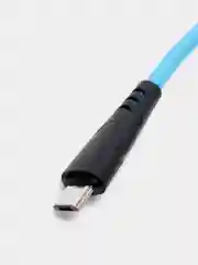 Синий кабель USB цветной силиконовый для зарядки, разъём microUSB, длина 1 метр