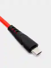 Красный кабель USB цветной силиконовый для зарядки, разъём microUSB, длина 1 метр