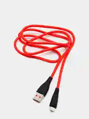 Красный кабель USB цветной силиконовый для зарядки, разъём microUSB, длина 1 метр