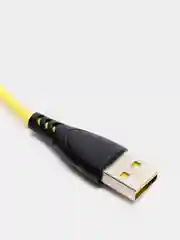 Желтый кабель USB цветной силиконовый для зарядки, разъём microUSB, длина 1 метр