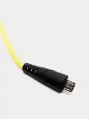 Желтый кабель USB цветной силиконовый для зарядки, разъём microUSB, длина 1 метр