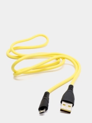 Кабель USB цветной силиконовый для зарядки, разъём microUSB, длина 1 метр