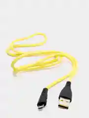 Желтый кабель USB цветной силиконовый для зарядки, разъём microUSB, длина 1 метр
