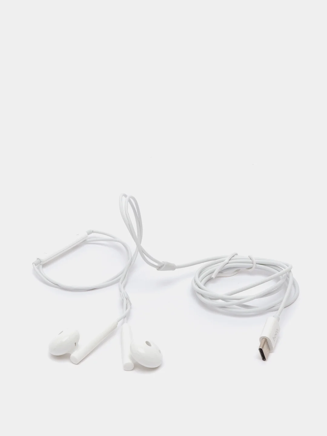Белый наушники с микрофом вкладыши Hoco L10 Acoustic, Type-C разъём, длина 1.2 м