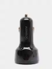 Черный автомобильная зарядка для телефона в прикуриватель, на 3 USB