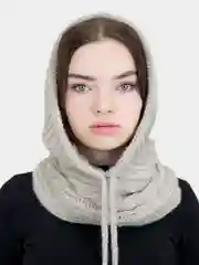 Капор вязанный, осенний, женский