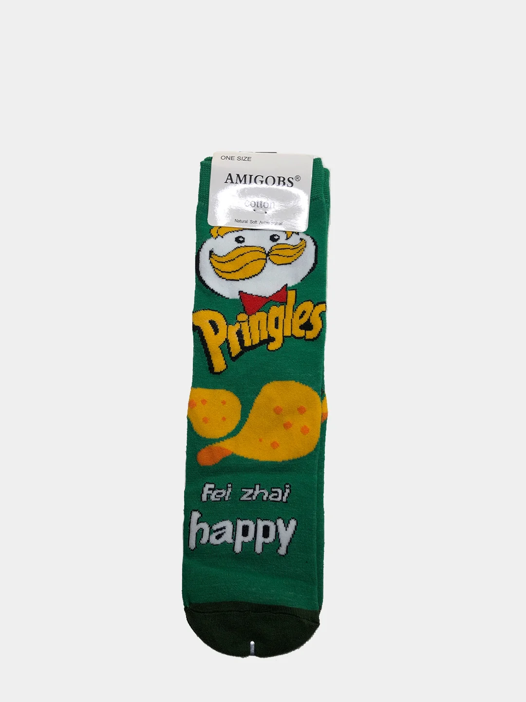 Зеленый носки "Coca-Cola,Pringles,Pepsi,McDonalds"