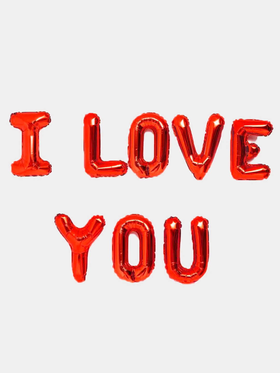 Красный шары фольгированные "Я тебя люблю. I love you", 8 шаров 16"