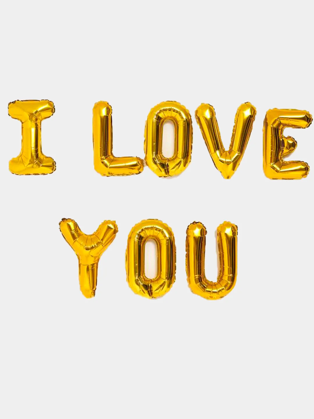 Золотой шары фольгированные "Я тебя люблю. I love you", 8 шаров 16"