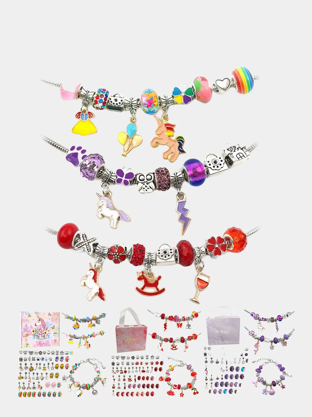 Набор для создания украшений / Набор для создания браслетов / Шармы /Подарочный набор купить по цене 849 ₽ в интернет-магазине KazanExpress