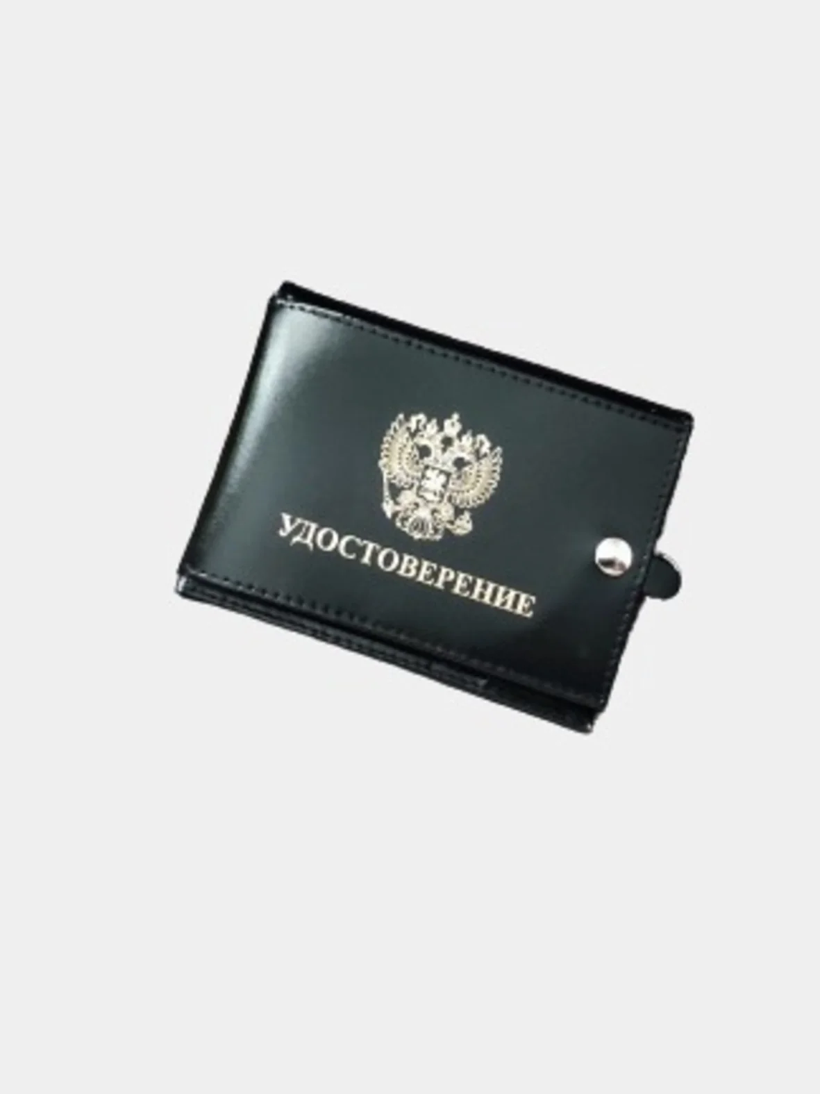 Черный обложка для автодокументов с удостоверением. Нат. кожа с тиснением