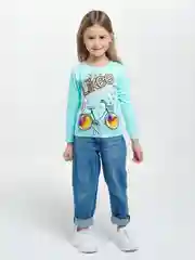 Мятный лонгслив для девочек