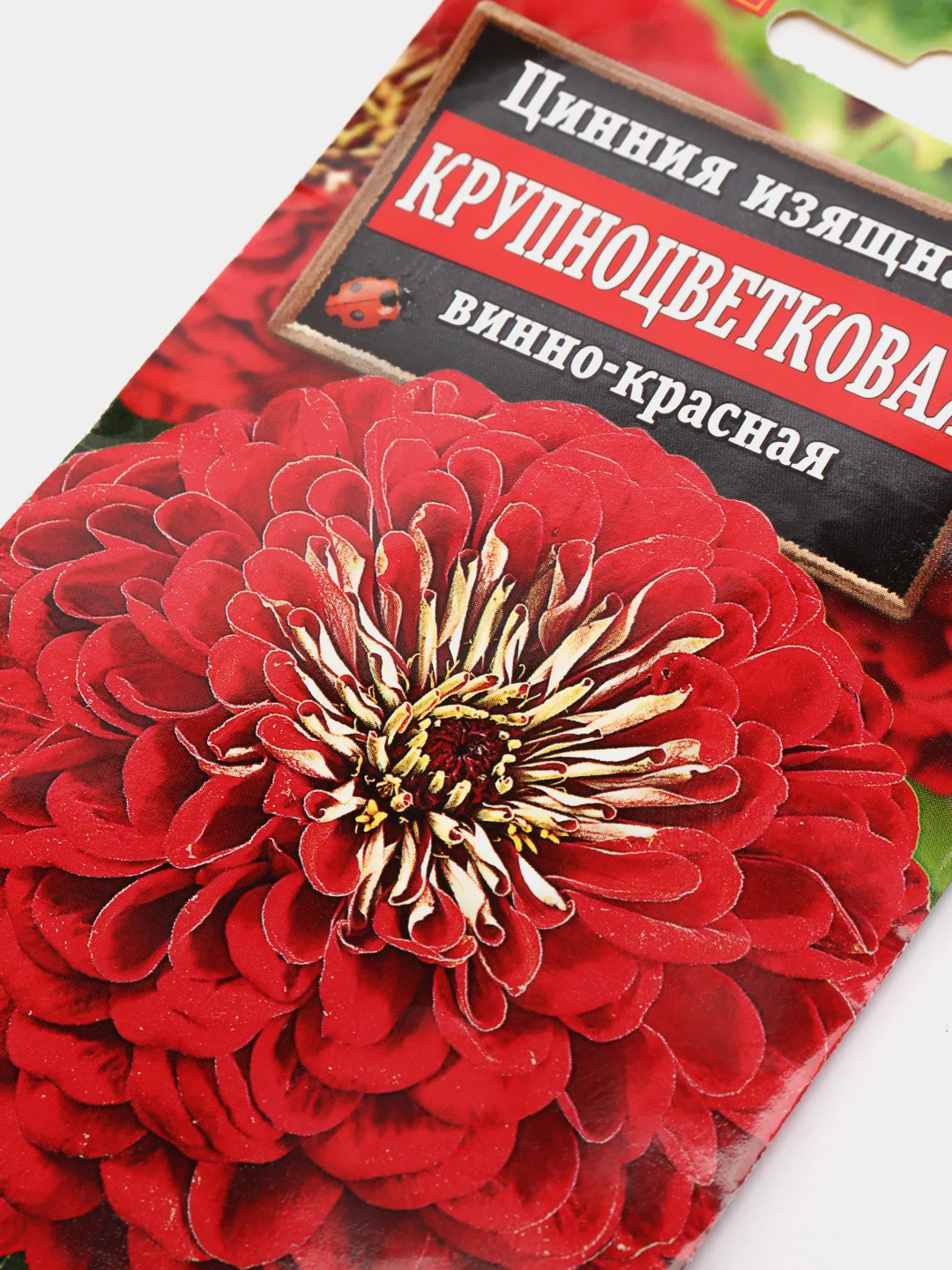 Семена цветов Цинния "Крупноцветковая винно-красная"