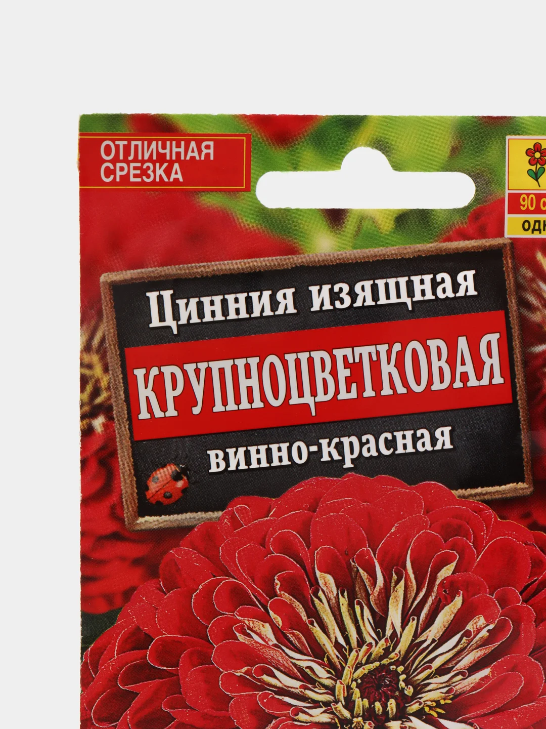 Семена цветов Цинния "Крупноцветковая винно-красная"