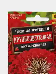 Семена цветов Цинния "Крупноцветковая винно-красная"