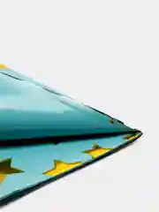 Небесно-голубой скатерть одноразовая праздничная со звездами, 1,37*1,83 м