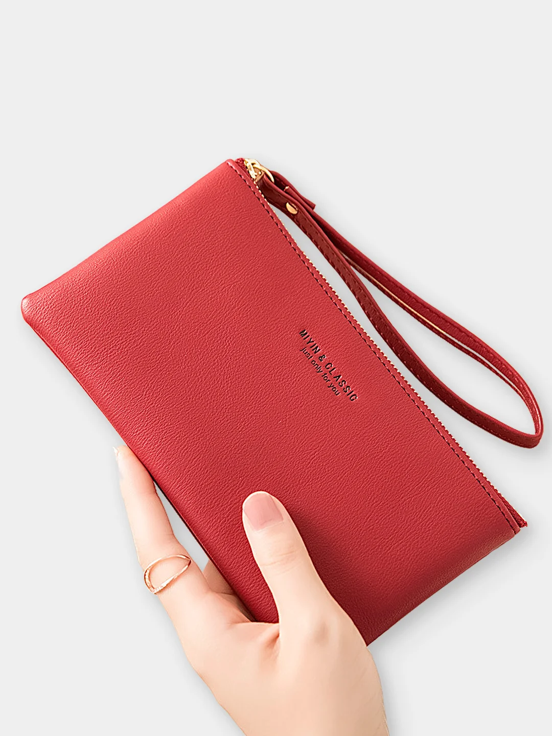 Красный кошелек женский Miyin & Classic на молнии из экокожи, 6 цветов