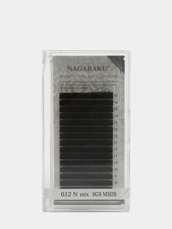Ресницы для наращивания NAGARAKU изгиб "N" 0.12 mix