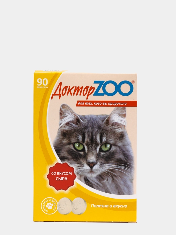 Доктор ZOO мультивитаминное лакомство для кошек, со вкусом сыра, 90 таб