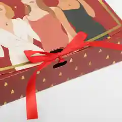 Бордовый складная коробка подарочная "Happy New Year", 3 вида