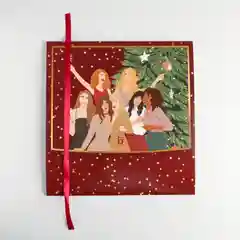 Багровый складная коробка подарочная "Happy New Year", 3 вида