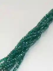Зеленый бусины стеклянные с гранями ,2 мм- прозрачные