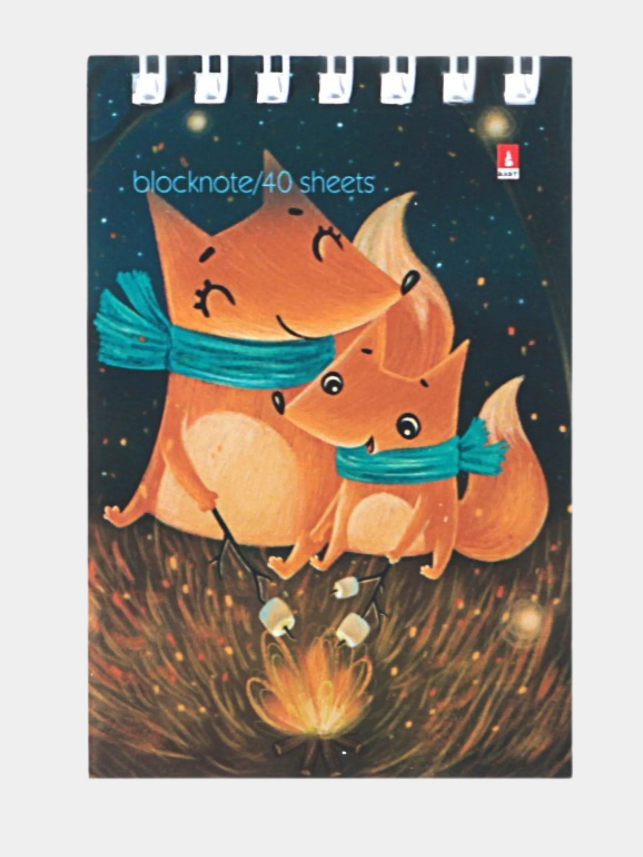 Оранжевый блокнот "Волшебные лисы", клетка, 40 л, А5, А7