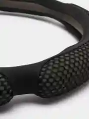 Оплетка на руль (чехол на руль) SKYWAY Sponge snood 6 подушечек M Черная экокожа S01102240