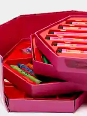 Розовый детский набор для творчества и рисования, в синей и красной подарочной коробке, 46 предметов