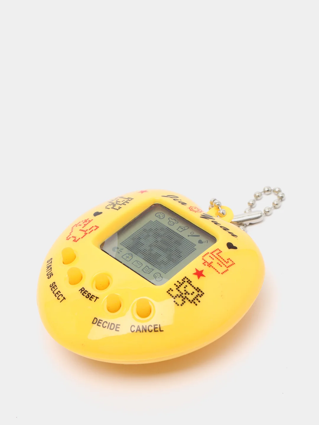 Желтый виртуальный электронный питомец игрушка Тамагочи / Tamagotchi / разные цвета. (сердечко)