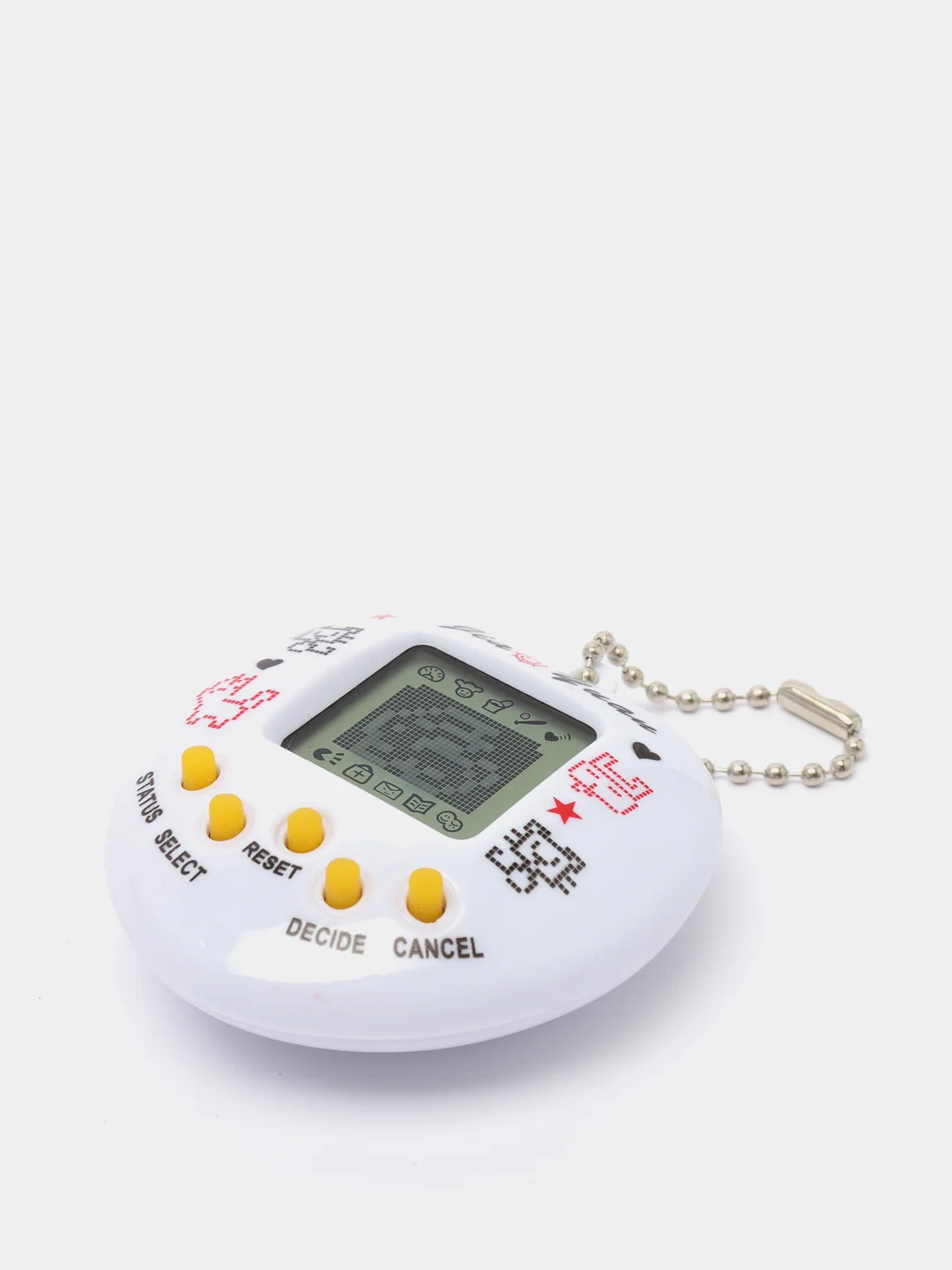 Белый виртуальный электронный питомец игрушка Тамагочи / Tamagotchi / разные цвета. (сердечко)